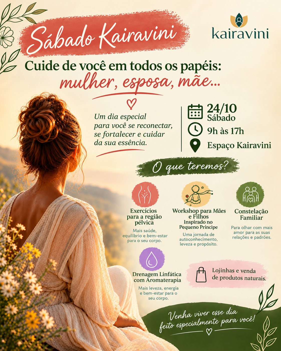 Sábado Kairavini  - Cuide de você em todos os papéis: mulher, esposa, mãe…